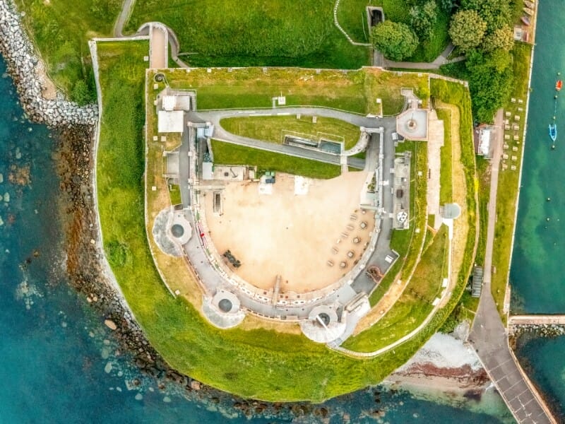 Aerial view of Nothe Fort