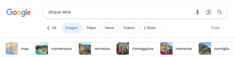 Google Image search for Cinque Terre