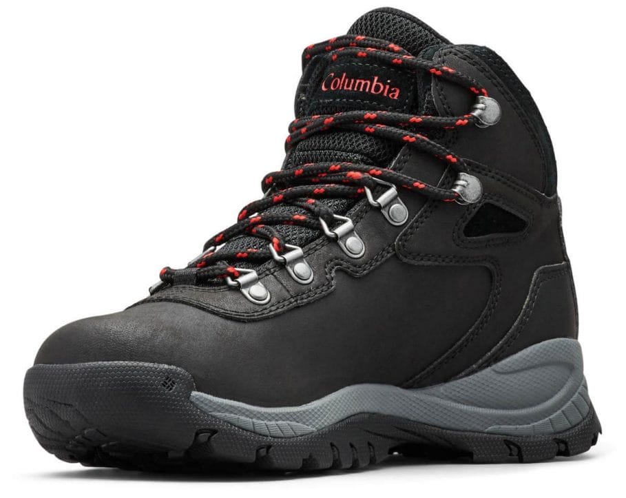 Columbia Women's Newton Ridge Lightweight Waterproof Shoe Hiking Boot 8 Black, Poppy Red